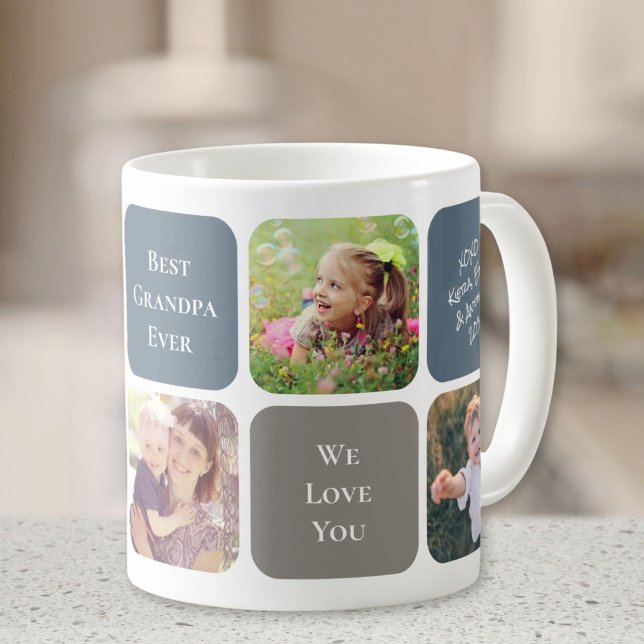 Taza De Café Mejor foto gris azul del abuelo nunca (Subido por el creador)