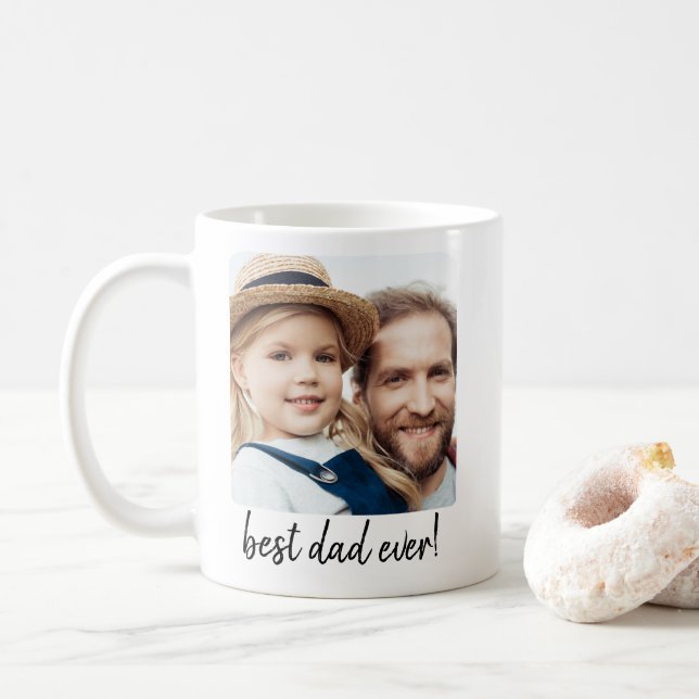 Taza De Café Mejor foto moderna de papá (Con donut)