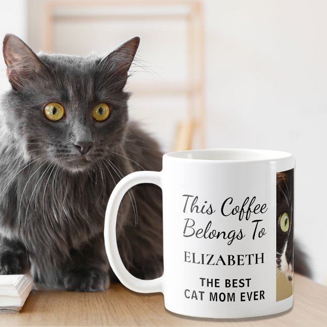 Taza De Café Mejor foto personalizada de mamá gata (Subido por el creador)