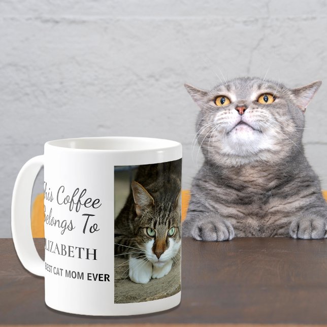 Taza De Café Mejor foto personalizada de mamá gata (Subido por el creador)