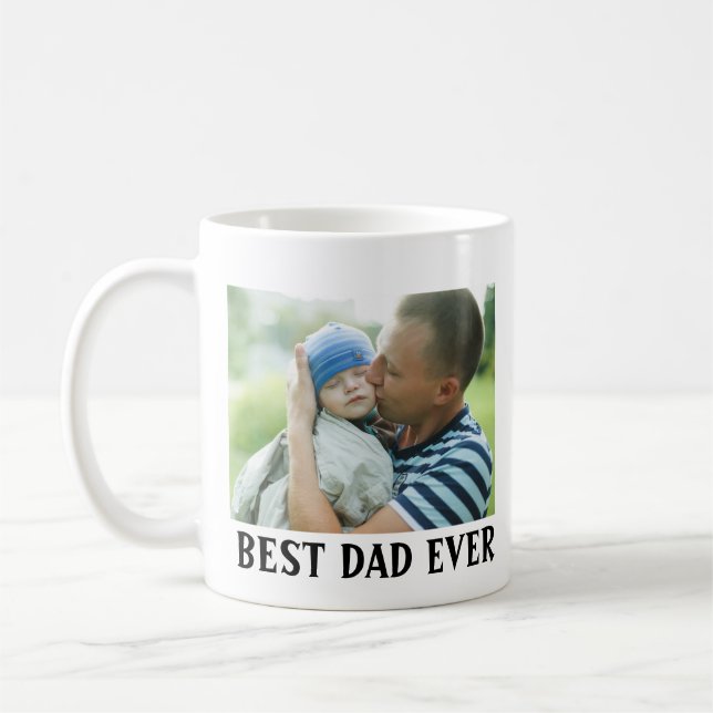 Taza De Café Mejor foto personalizada de papá (Izquierda)