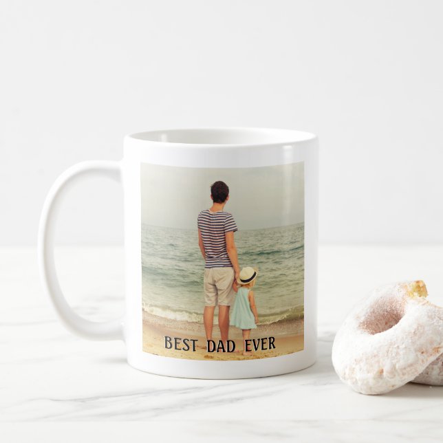 Taza De Café Mejor foto personalizada de papá (Con donut)