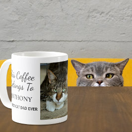 Taza De Café Mejor foto personalizada de papá gato
