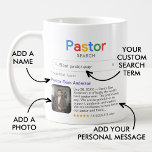 Taza De Café Mejor foto y mensaje de resultados de búsqueda de<br><div class="desc">Esta graciosa taza de "Búsqueda de Pastores" es una manera deliciosa y personalizada de celebrar al excepcional líder religioso de tu vida. Con un juguetón logo de "Búsqueda de Pastores", es como si hubieran logrado el estimado título de "Mejor Pastor de la Historia". El resultado de la búsqueda única muestra...</div>