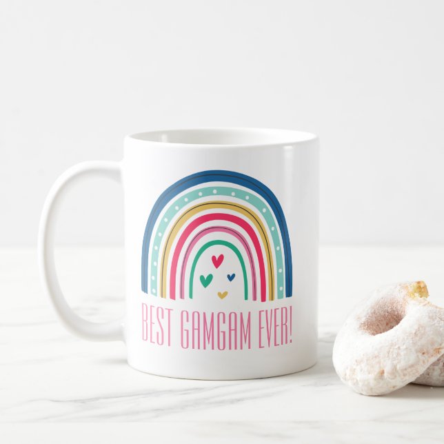 Taza De Café Mejor Gamgam Ever Rainbow (Con donut)