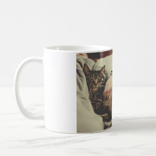 Taza De Café Mejor gato mamá papá agregar plantilla de regalo d (Izquierda)