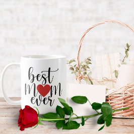 Taza De Café Mejor guión decorativo de mamá con corazón
