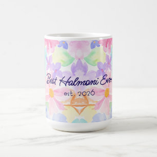 Taza De Café Mejor Halmoni Día de la Madre Acuarela Floral 