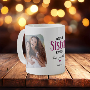 Taza De Café Mejor HERMANA del mundo 2 Foto Regalo Bonito 