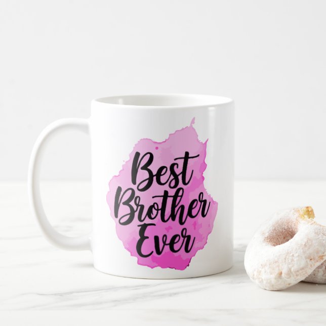 Taza De Café Mejor Hermano | hermano gracioso en la ley hermano (Con donut)