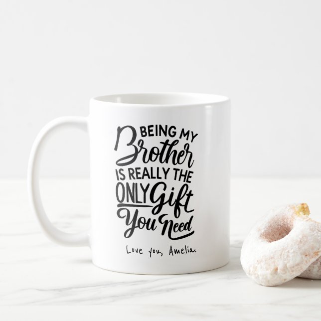 Taza De Café Mejor Hermano | Hermano gracioso regalo de la ley  (Con donut)