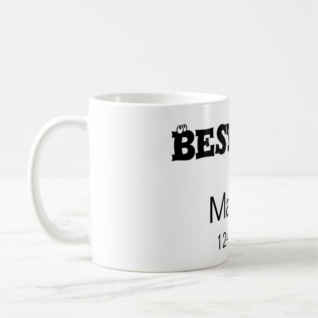 Taza De Café Mejor hombre despedida de soltero añadir nombre fe (Izquierda)