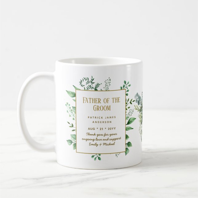 Taza De Café Mejor Hombre Padre de Groom Groomsman personalizad (Izquierda)