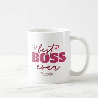 Taza De Café Mejor Jefe de Letras Rosa Personalizadas