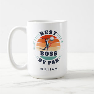 Taza De Café Mejor Jefe De Par Personalizado Retro  Empleador D