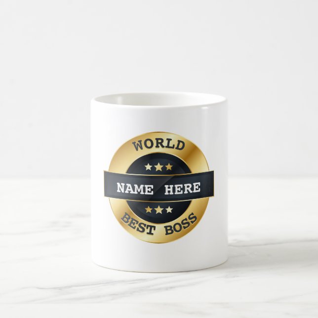 Taza De Café Mejor jefe del mundo personalizado personalizado (Centro)