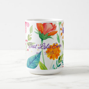 Taza De Café Mejor Lola Día de la Madre Floral Brillante