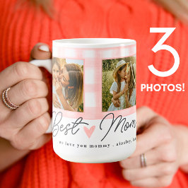 Taza De Café Mejor Madre Fotomadre Jamás Mothers Gingham Cute S