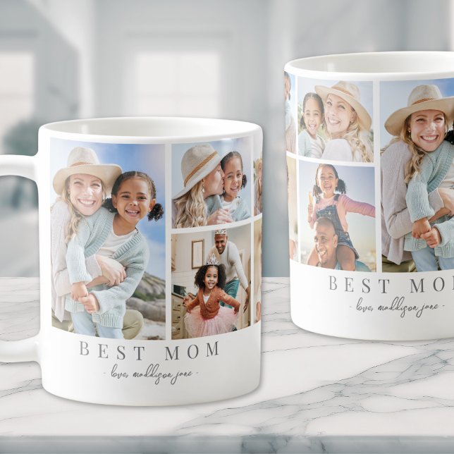 Taza De Café Mejor Madre Madre Madre Collage de fotos (Best Mom Photo Collage Mother Coffee Mug)