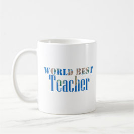 Taza De Café Mejor Maestro Mundial Globe Naturaleza Tipografía