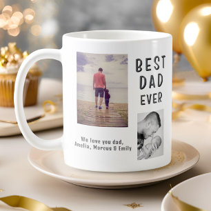 Taza De Café Mejor Malo Día del Padre 2 Colaje de Fotos