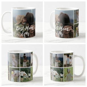 Taza De Café Mejor Mamá Collage de Fotos Personalizado