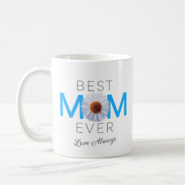 Taza De Café Mejor Mamá Con Imagen Daisy Impresión (Azul V1)