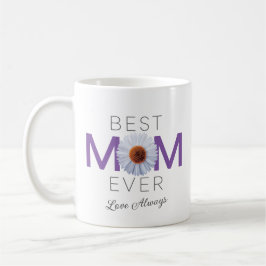Taza De Café Mejor Mamá Con Imagen De Daisy (Purple V1)