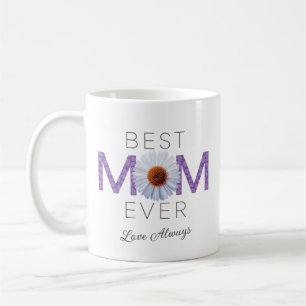 Taza De Café Mejor Mamá Con Imagen De Daisy (Purple V2)