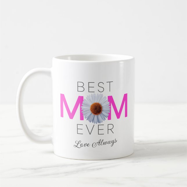 Taza De Café Mejor Mamá Con Imagen De Daisy (Rosa V1) (Izquierda)