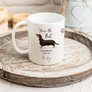 Taza De Café Mejor Mamá de Dachshund   Foto e Ilustración Adora