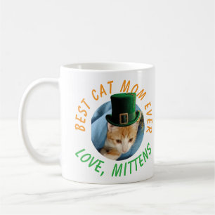Taza De Café Mejor Mamá de Gato Irlandesa Personalizada con Nom