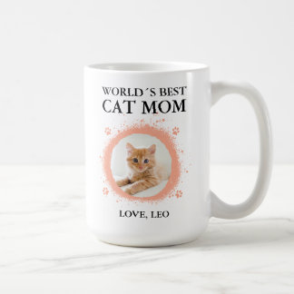 Taza De Café Mejor Mamá de Gato Personalizada