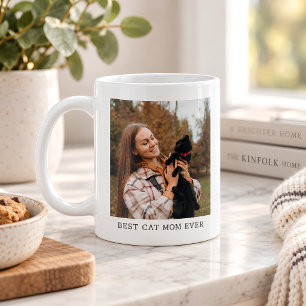 Taza De Café Mejor Mamá de Gatos Personalizado Regalo de Foto p