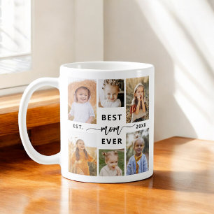 Taza De Café Mejor Mamá de la Historia - Collage de fotos del D