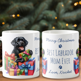 Taza De Café Mejor Mamá de Labrador que nunca Feliz Navidad Lab
