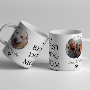 Taza De Café Mejor mamá de perro 2 foto nombre de mascota perso