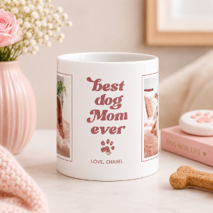 Taza De Café Mejor Mamá de Perro del Mundo Foto Personalizada