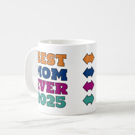 Taza De Café Mejor Mamá del Año 2025 - Año y Foto Personalizado