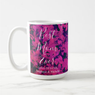Taza De Café Mejor Mamá Del Jardín Floral Rosa
