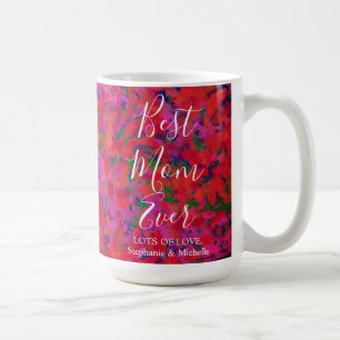 Taza De Café Mejor Mamá del Jardín Rojo Floral