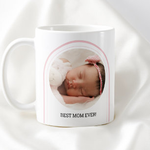 Taza De Café Mejor Mamá del Mundo 2 Foto Rosa Arco Moderno Nomb