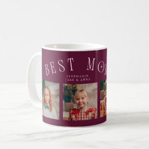 Taza De Café Mejor Mamá del Mundo 4-Fotos Cranberry Día de la M