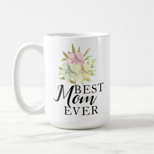 Taza De Café Mejor Mamá del Mundo Acuarela Floral Día de la Mad