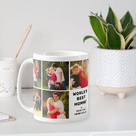 Taza De Café Mejor Mamá del Mundo Colage de Fotos Moderno