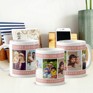 Taza De Café Mejor Mamá del Mundo Collage de Fotos Melocotón Fe