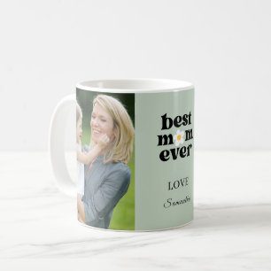 Taza De Café Mejor Mamá del Mundo Foto Verde Sage Día de la Mad