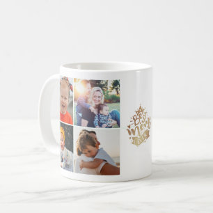 Taza De Café Mejor Mamá del Mundo Letras Doradas 9 Fotos Collag