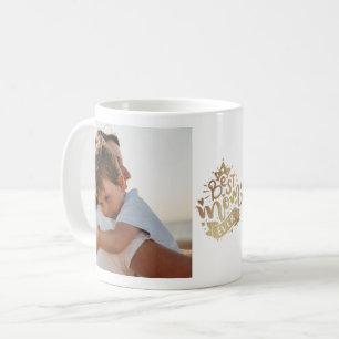 Taza De Café Mejor Mamá del Mundo Letras Doradas Foto Collage M