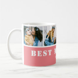 Taza De Café Mejor Mamá del Mundo Personalizado con 4 Fotos
